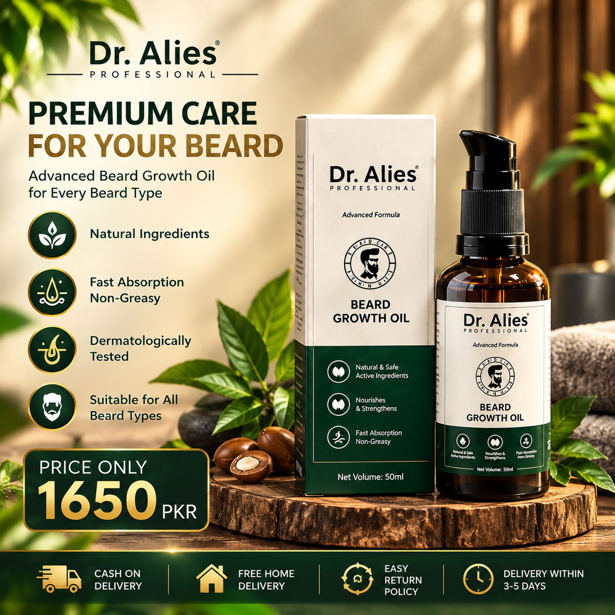 Dr. Alies Professional Advanced Beard Growth Oil for Men